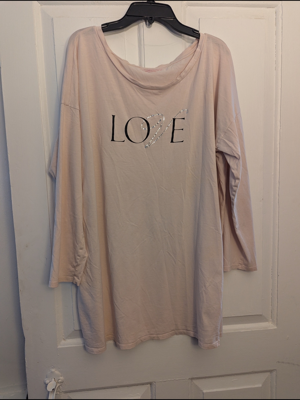Victoria's Secret Pale Blush 'LOVE' Rhinestone Long-Sleeve Tee